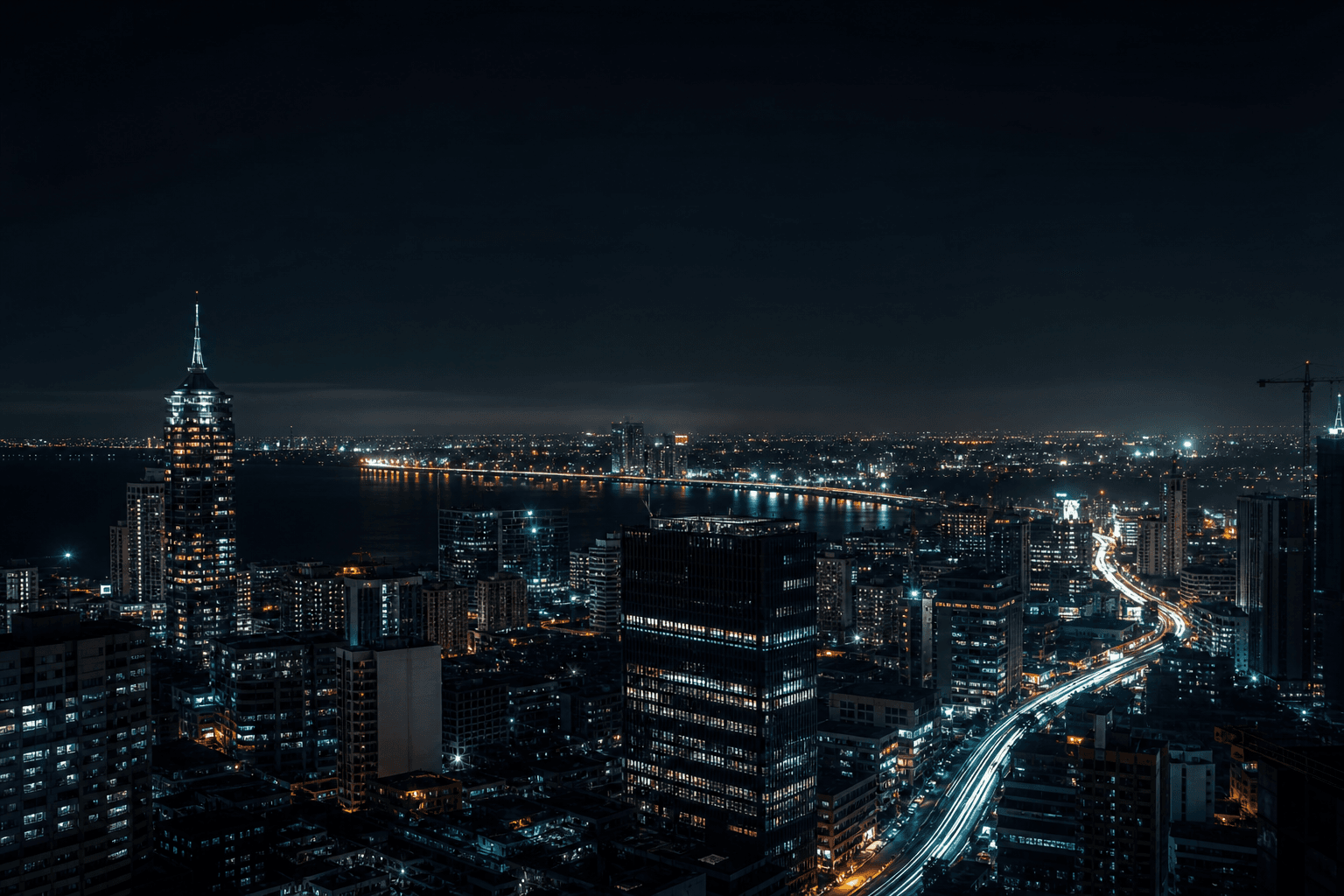 City skyline at night